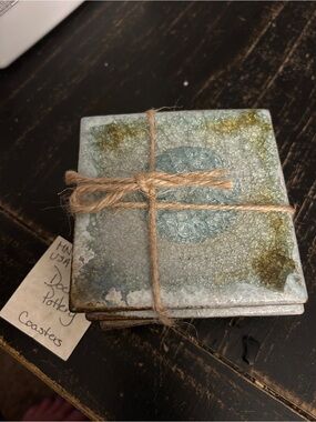 Dock 6 pottery geode coaster 4 set
